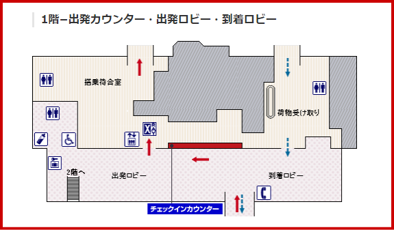 JAL国内線 奥尻空港のチェックインカウンター