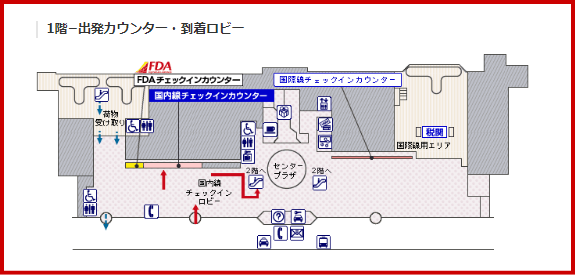 JAL国内線 新潟空港のチェックインカウンター
