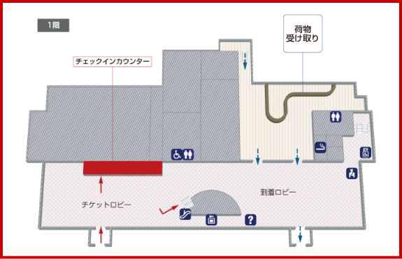 JAL国内線 南紀白浜空港のチェックインカウンター