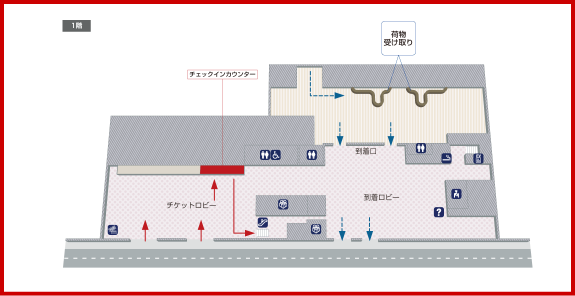 JAL国内線 奄美空港のチェックインカウンター