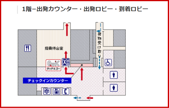JAL国内線 屋久島空港のチェックインカウンター