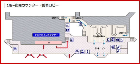 JAL国内線 宮古空港のチェックインカウンター