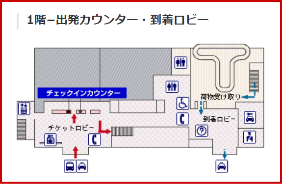 JAL国内線 三沢空港のチェックインカウンター